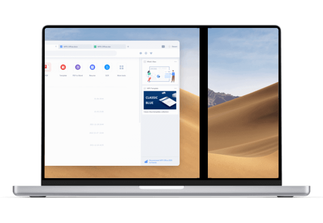 Vista en Pantalla Dividida de WPS Office para Mac