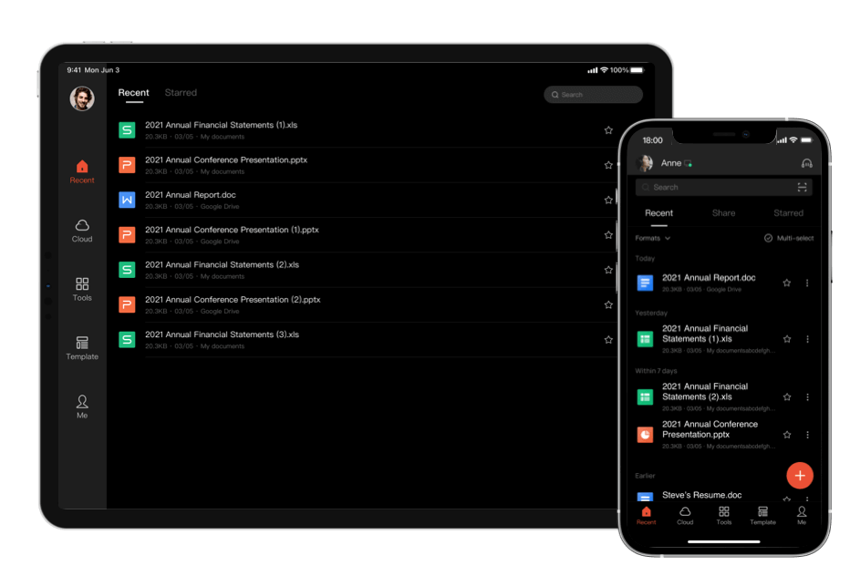 Más funciones de WPS Office para iOS/ipadOS